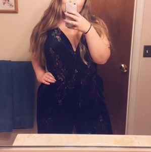 Velvet Floral Jumpsuit (New W Tags)